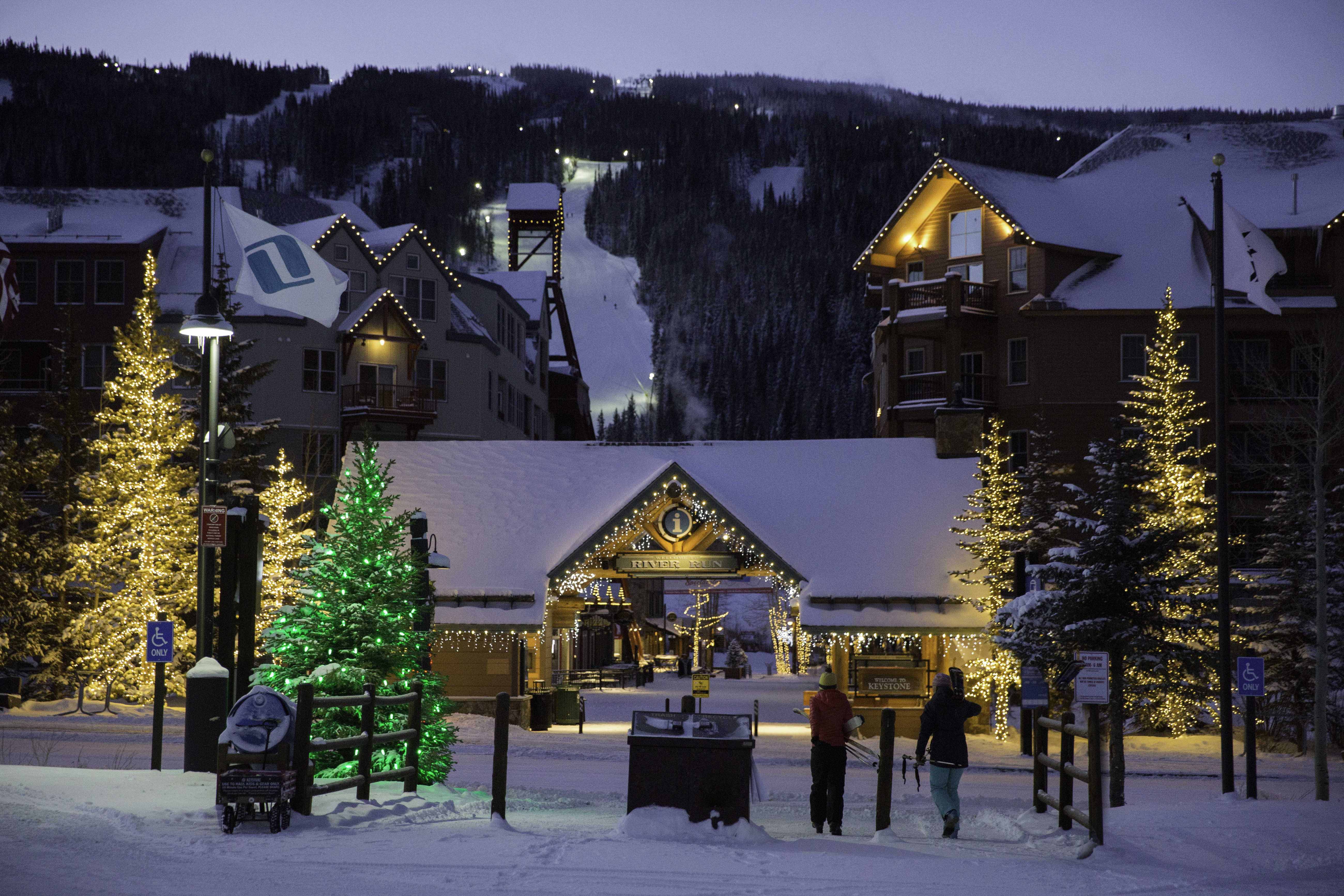 Twinkle lights during the holidays in Keystone