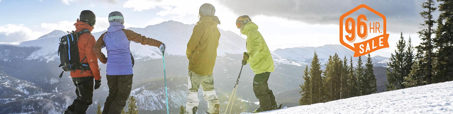 group of skiers riders in Breckenridge CO