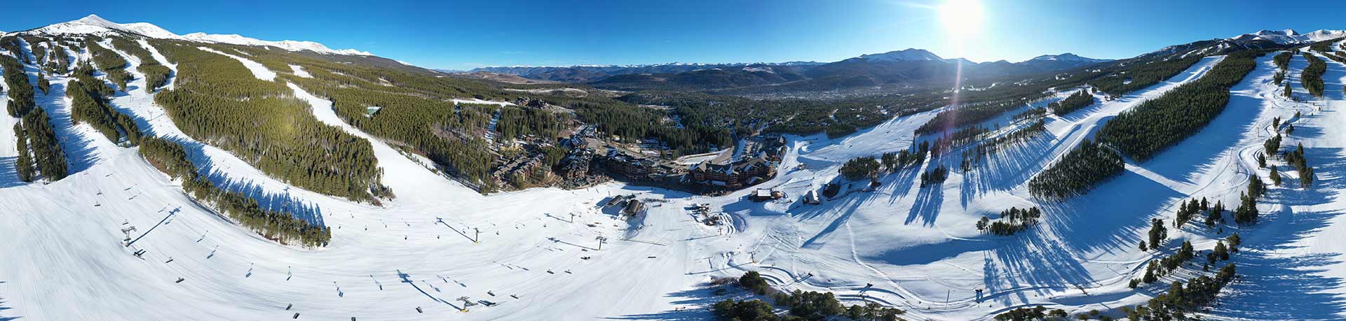 Panoramic shot of Breckenridge Co on Opening Day