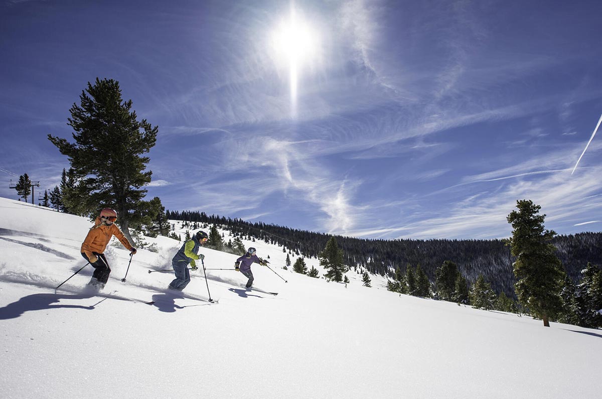 Skiers out in Vail Colorado