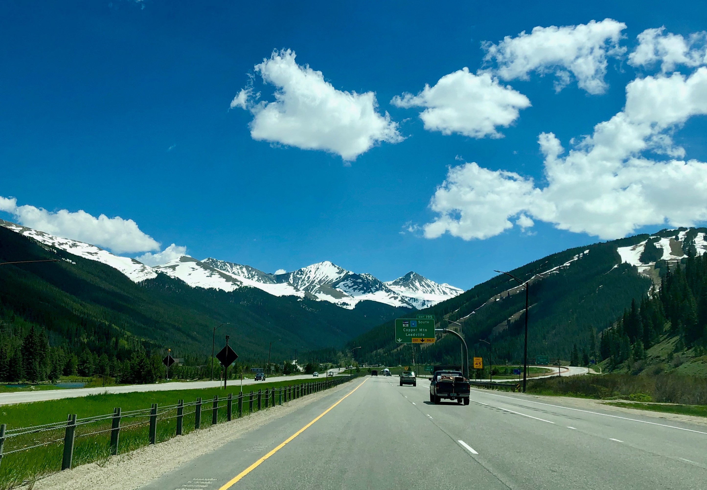 View from Epic Mountain Express Shuttle in the summer